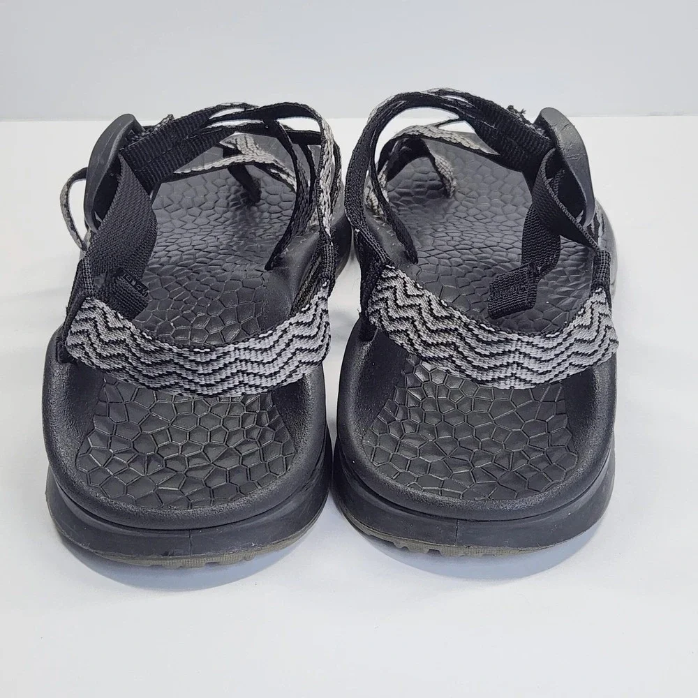 Chaco Updraft EcoTread X2 Sandals Womens Size 9 Black Gray Waves Hiking Trail